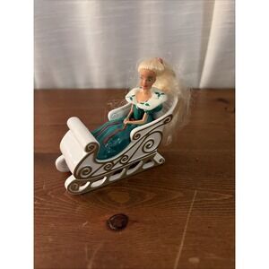 Mattel McDonalds 1995 Holiday Barbie #1 Sleigh Happy Meal Toy Christmas Vintage